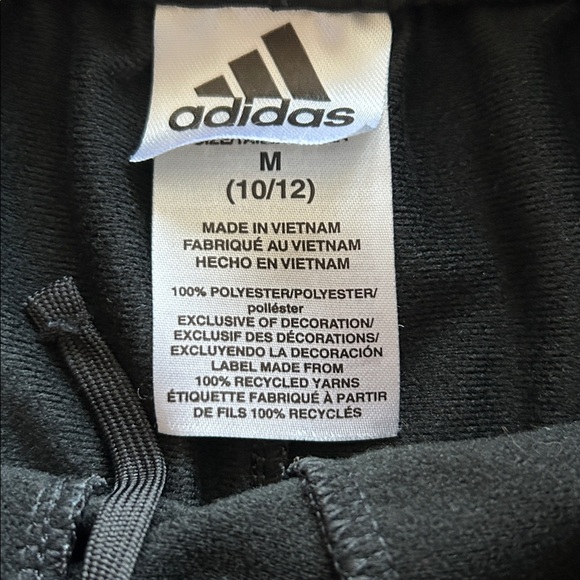 Boys, Adidas athletic pants black with white stripes size 10/12 M - Picture 4 of 6